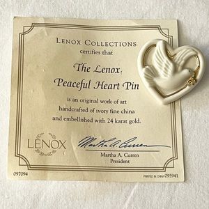 Vintage Lenox Peaceful Heart Pin